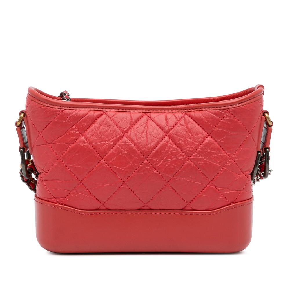 Chanel B Chanel Red Lambskin Leather Leather Small Chevron Lambskin Gabrielle Crossbody Italy