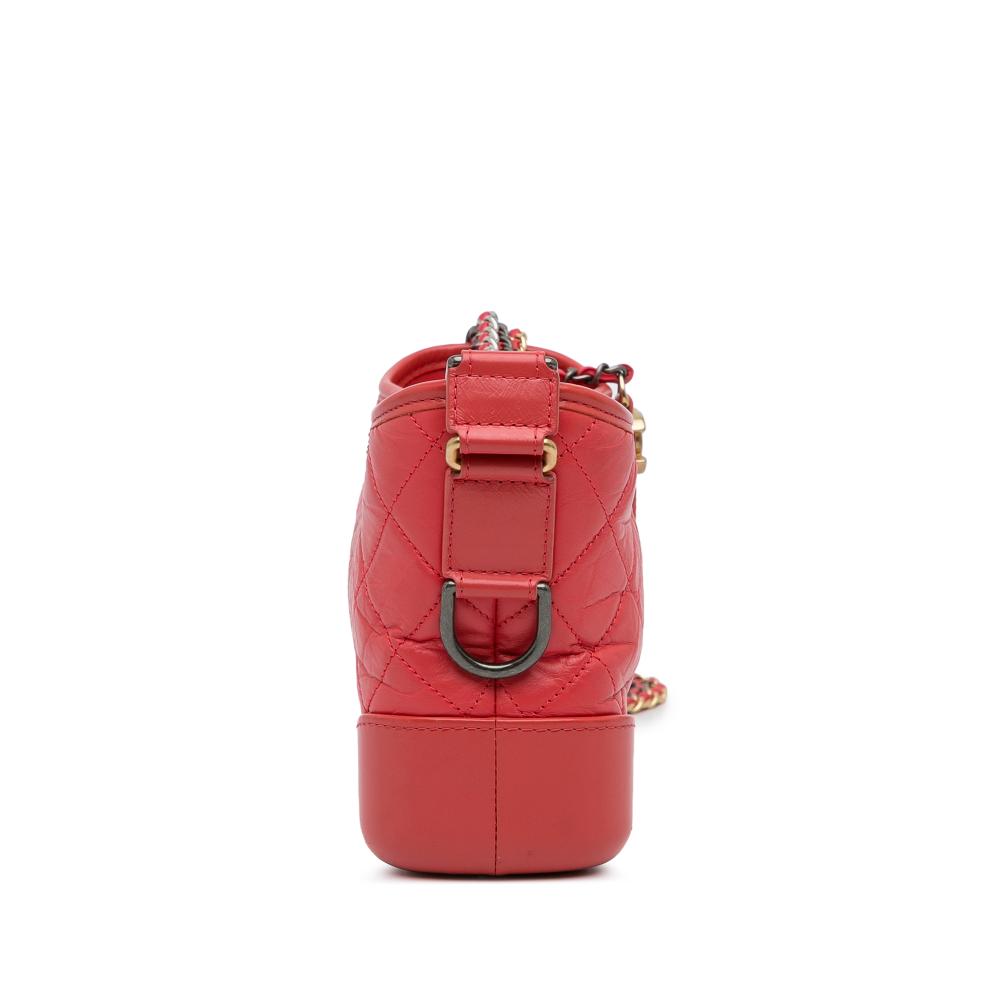 Chanel B Chanel Red Lambskin Leather Leather Small Chevron Lambskin Gabrielle Crossbody Italy