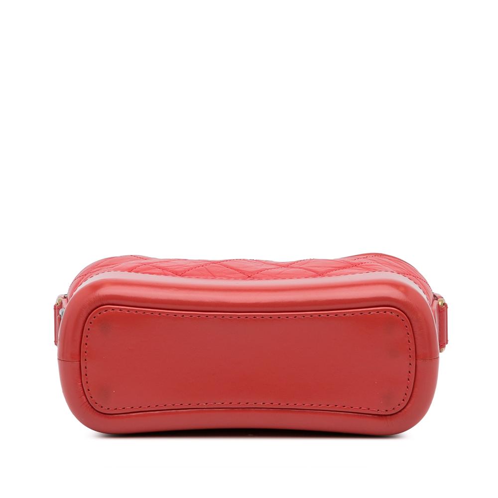 Chanel B Chanel Red Lambskin Leather Leather Small Chevron Lambskin Gabrielle Crossbody Italy