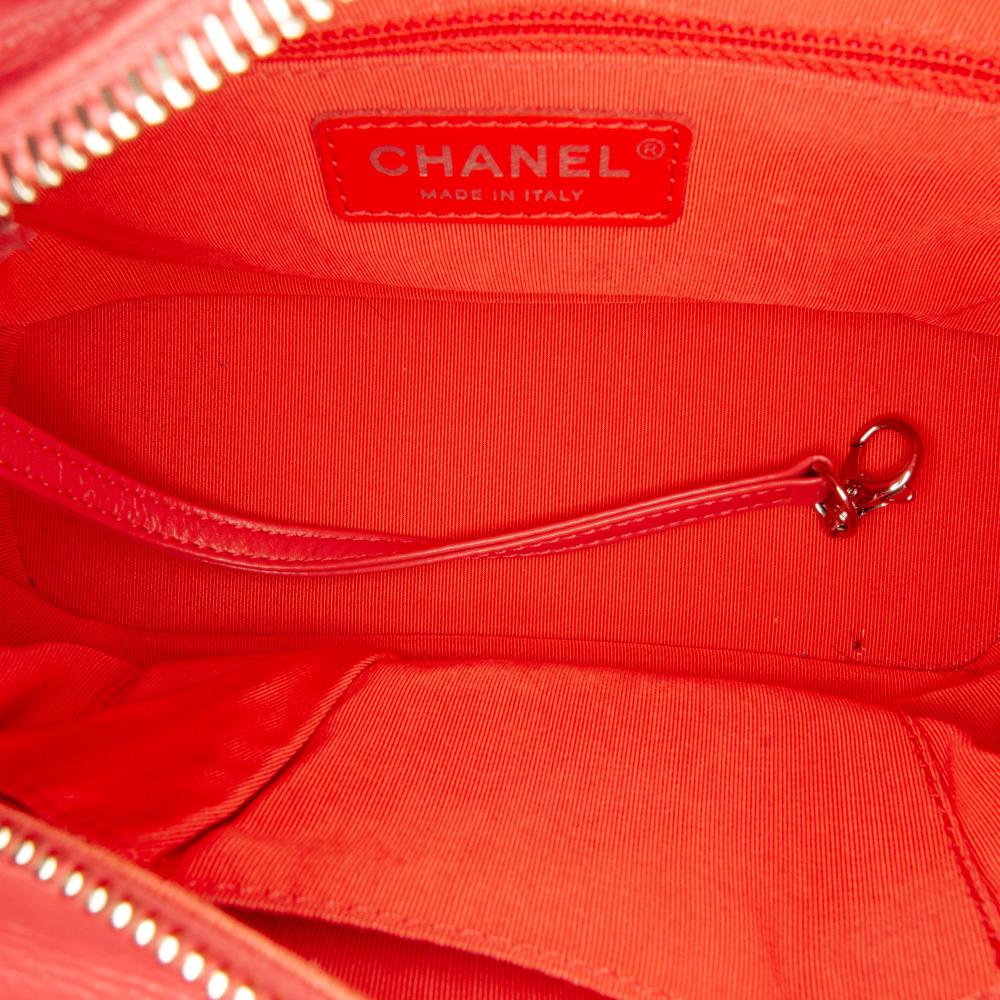 Chanel B Chanel Red Lambskin Leather Leather Small Chevron Lambskin Gabrielle Crossbody Italy