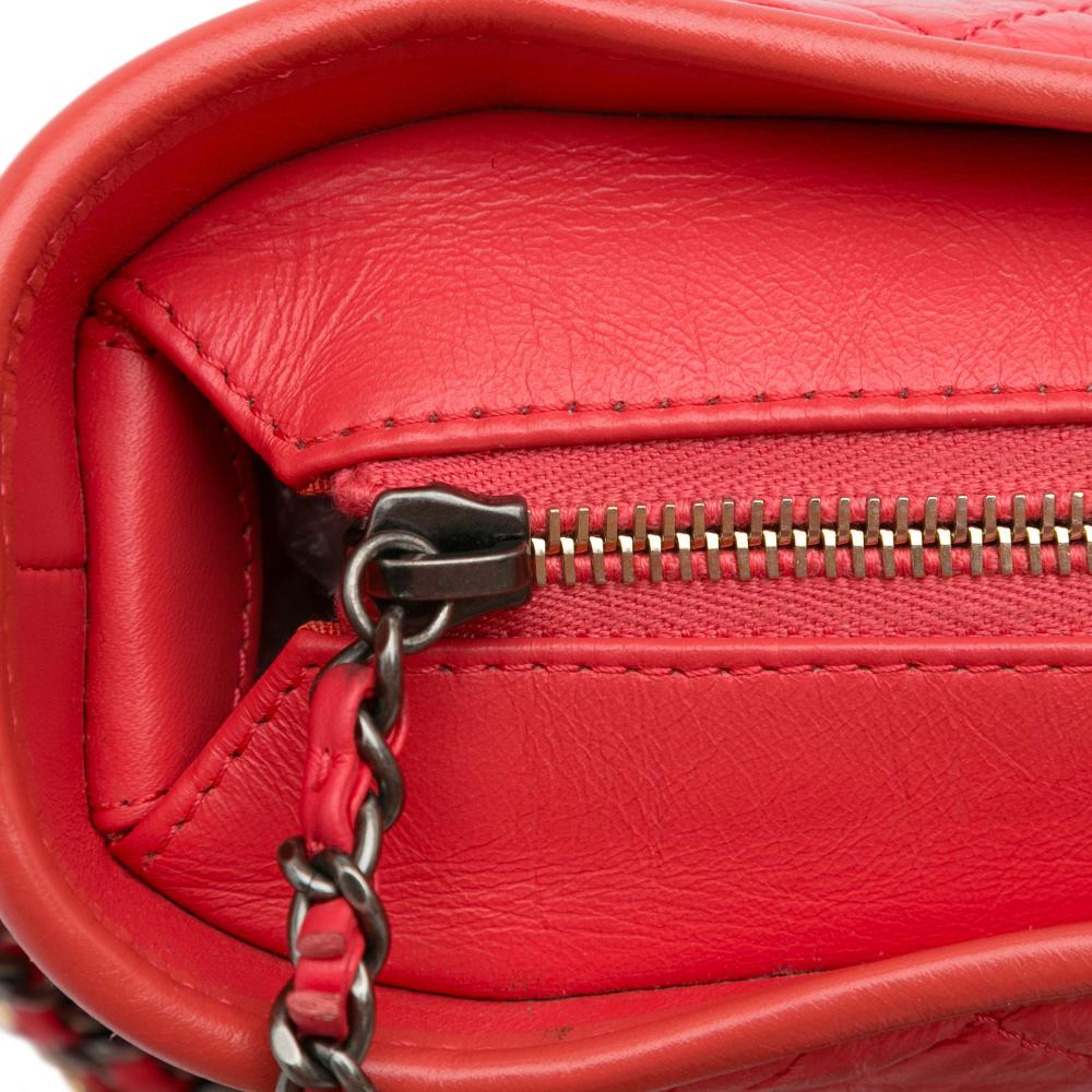 Chanel B Chanel Red Lambskin Leather Leather Small Chevron Lambskin Gabrielle Crossbody Italy