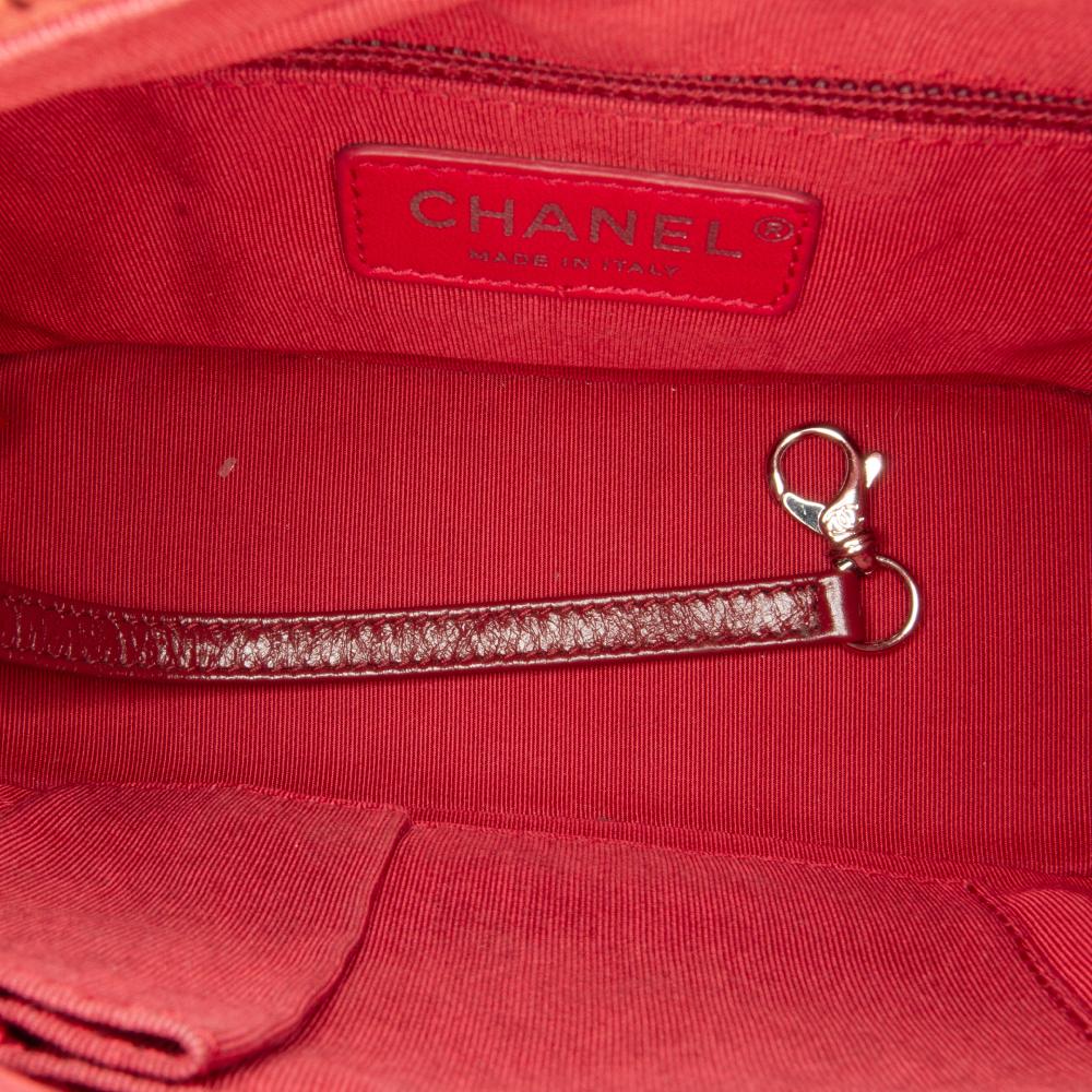 Chanel AB Chanel Red Lambskin Leather Leather Small Chevron Lambskin Gabrielle Crossbody Italy