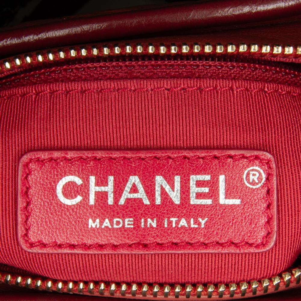 Chanel AB Chanel Red Lambskin Leather Leather Small Chevron Lambskin Gabrielle Crossbody Italy