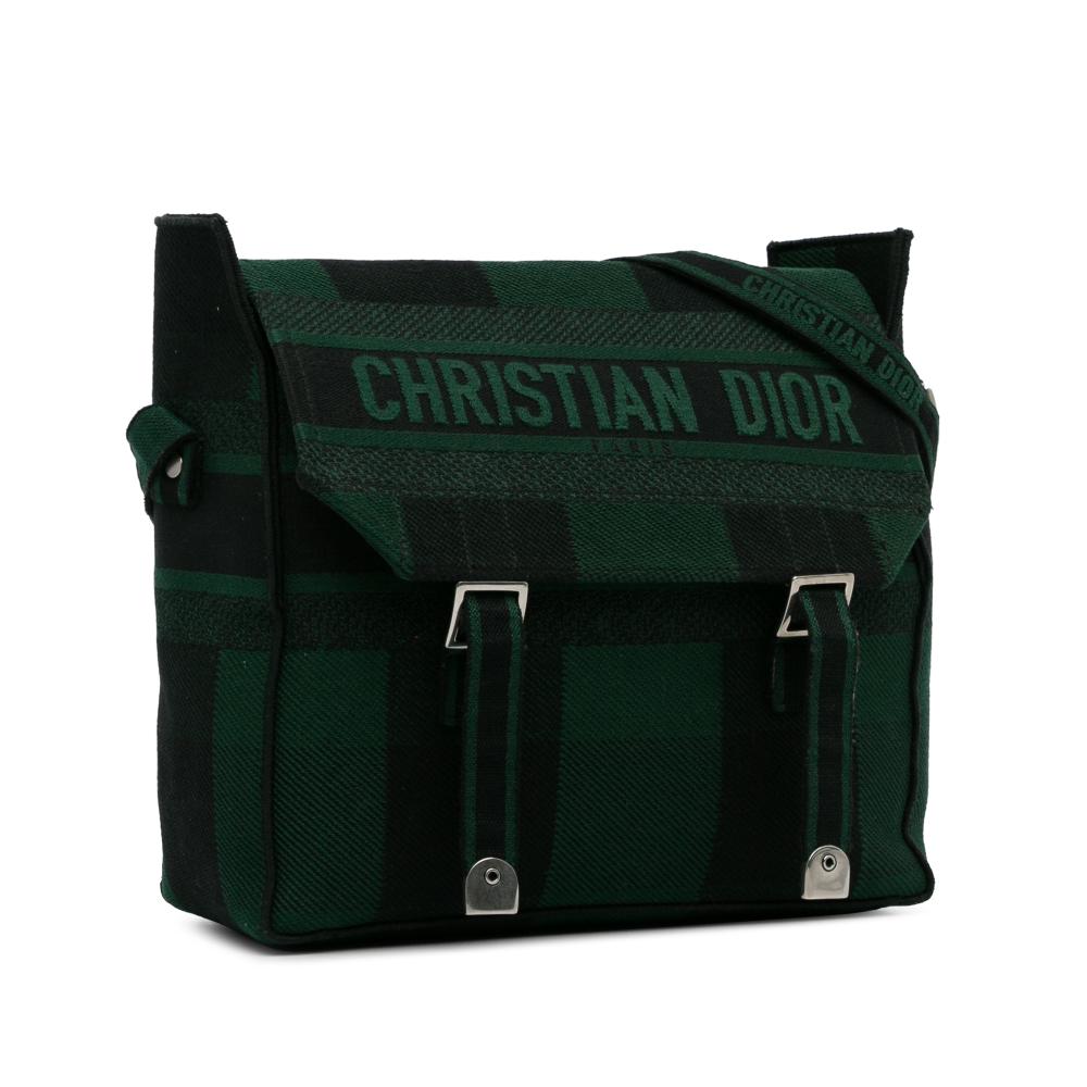 Christian Dior AB Dior Green Canvas Fabric Diorcamp Messenger Bag Italy