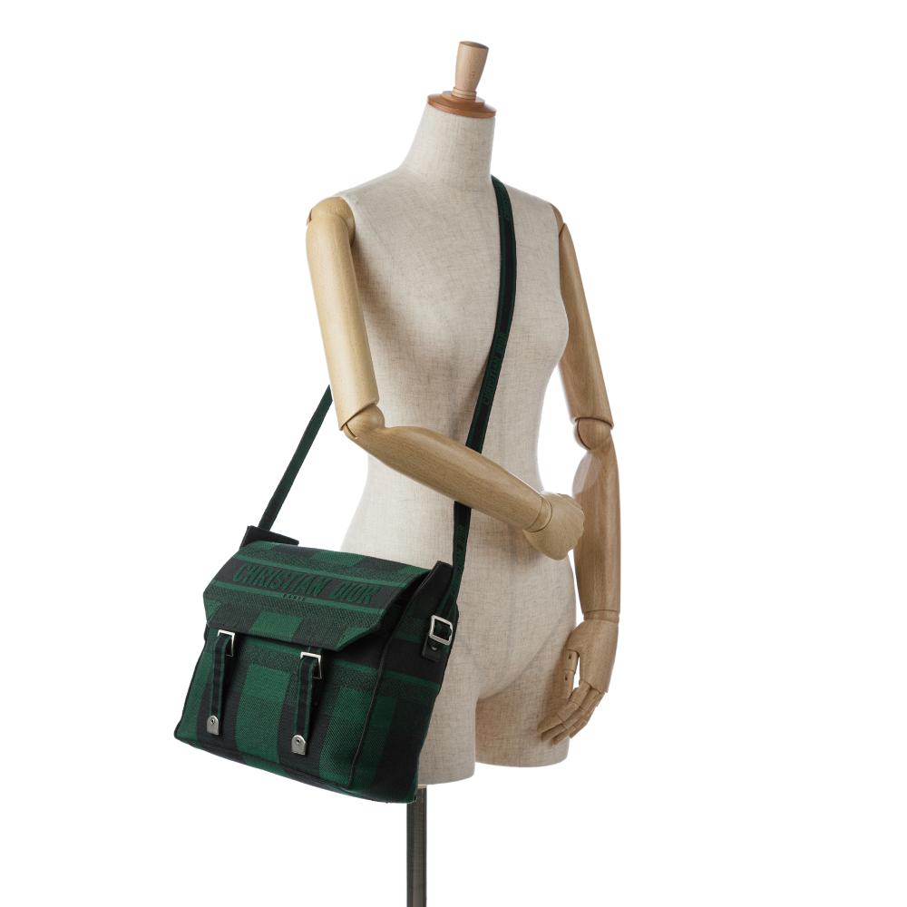 Christian Dior AB Dior Green Canvas Fabric Diorcamp Messenger Bag Italy