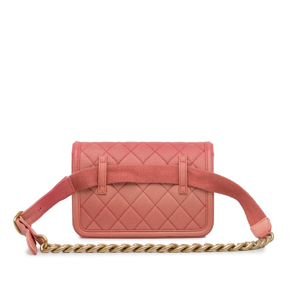 Chanel B Chanel Pink Caviar Leather Leather Caviar Sunset On The Sea Flap Belt Bag Italy