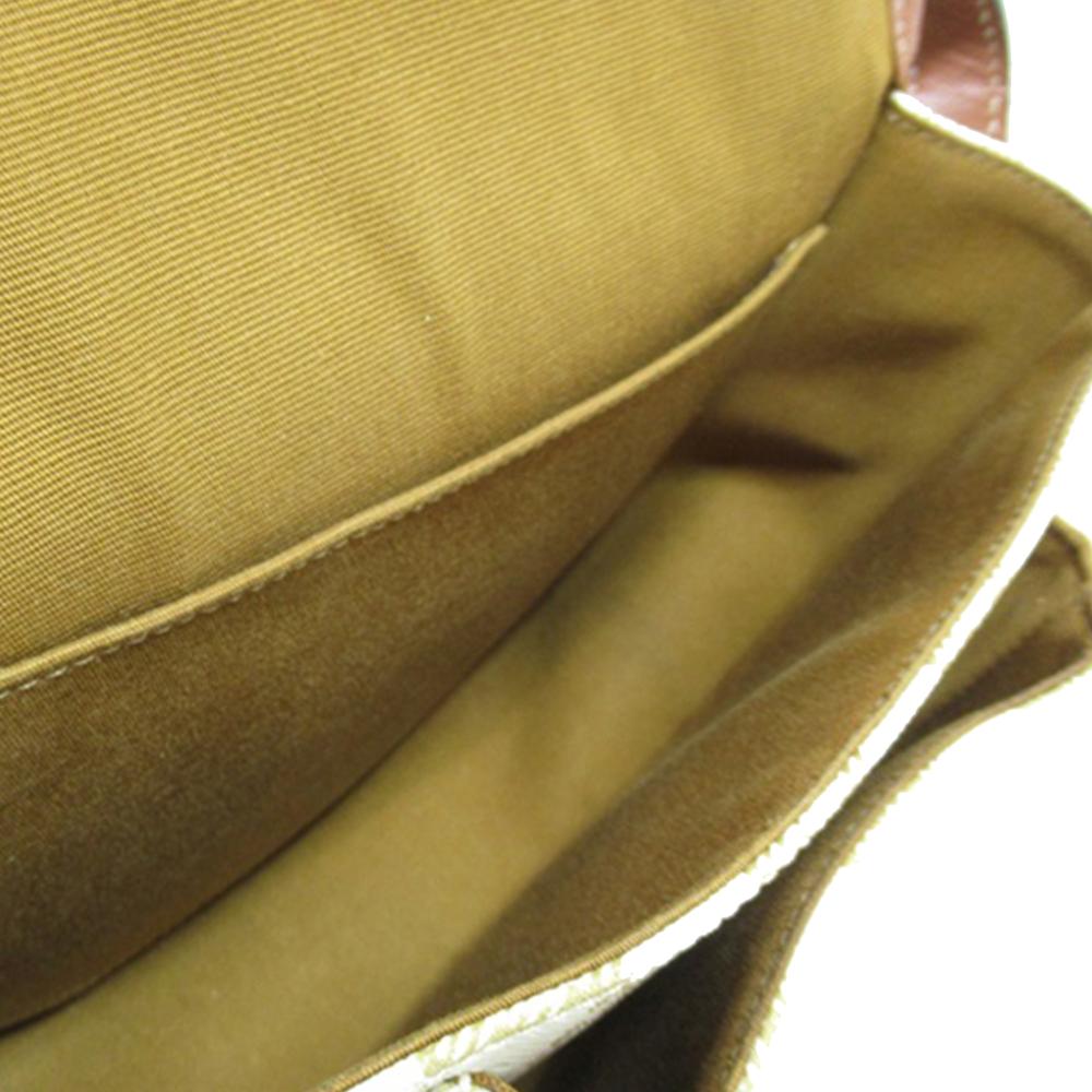 Celine AB Celine White Ivory Coated Canvas Fabric Medium Triomphe Folco Crossbody Italy