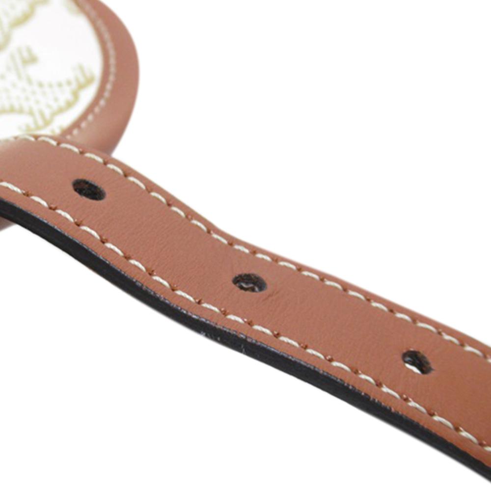 Celine AB Celine White Ivory Coated Canvas Fabric Medium Triomphe Folco Crossbody Italy