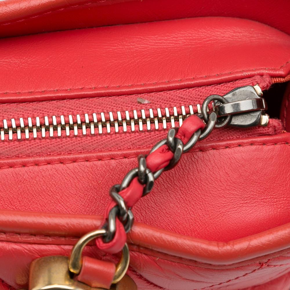 Chanel B Chanel Red Lambskin Leather Leather Small Chevron Lambskin Gabrielle Crossbody Italy