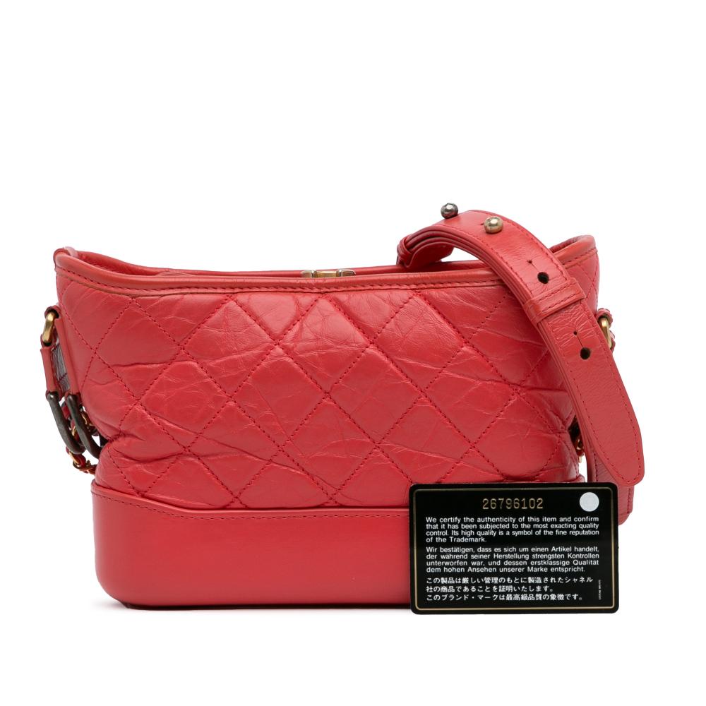 Chanel B Chanel Red Lambskin Leather Leather Small Chevron Lambskin Gabrielle Crossbody Italy