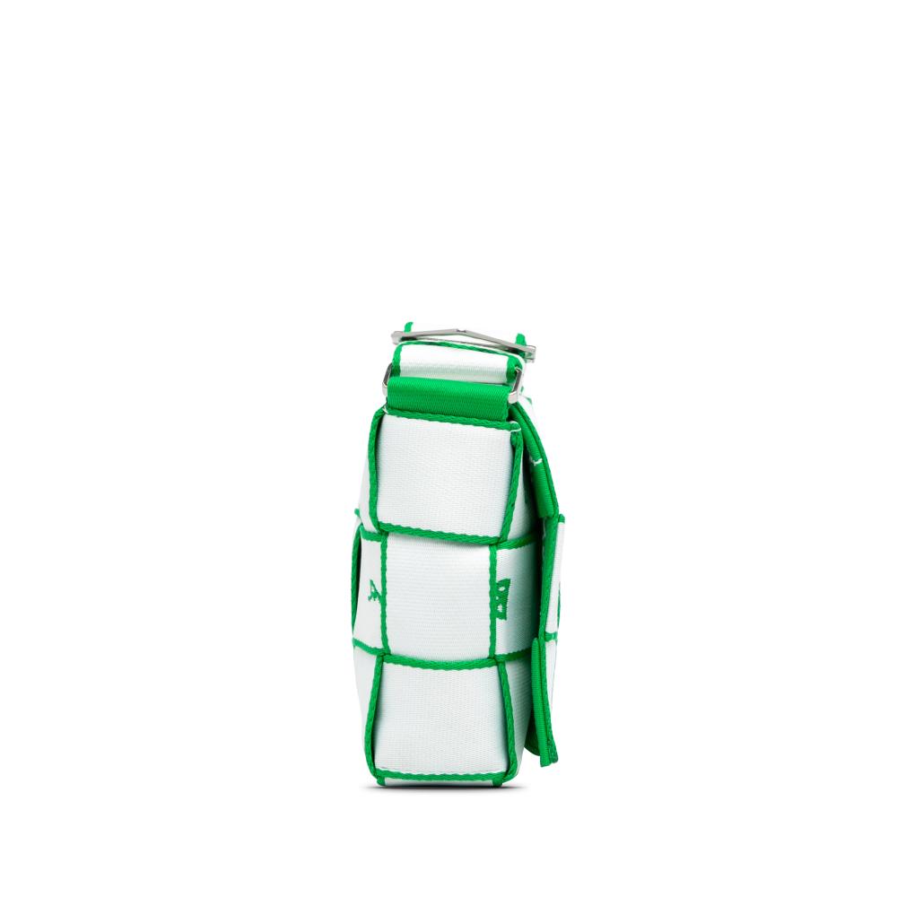 Bottega Veneta AB Bottega Veneta White Canvas Fabric Intrecciato Webbing Cassette Crossbody Italy