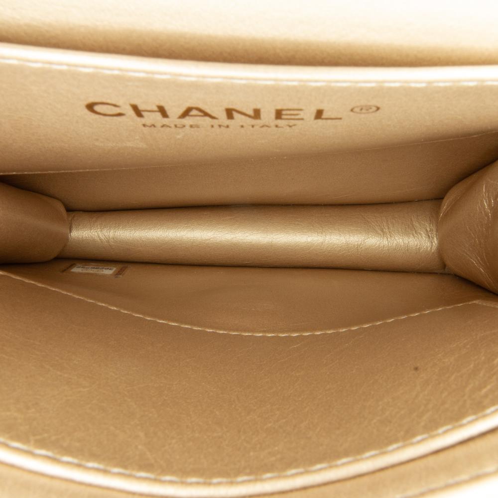 Chanel AB Chanel White Lambskin Leather Leather Small Chic Pearls Flap Italy