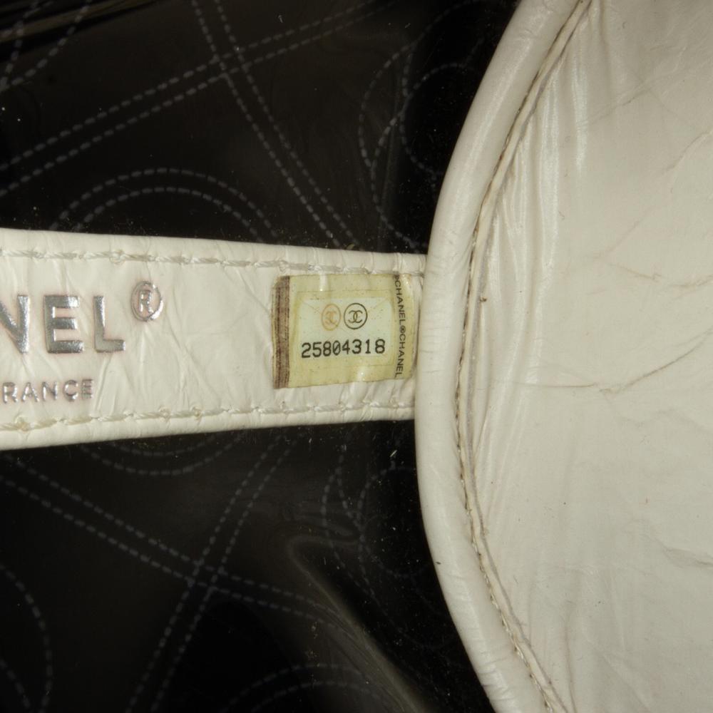 Chanel B Chanel Black PVC Plastic Crumpled Calfskin Camellia Bucket France