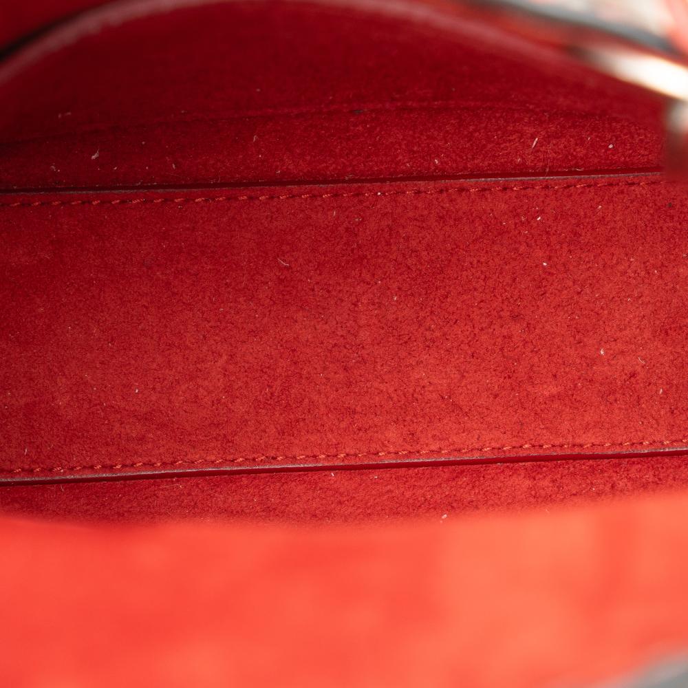 Christian Dior B Dior Red Calf Leather Mini Embossed skin Cannage Studded Flower Lady Dior Italy