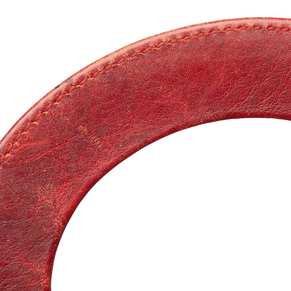 Christian Dior B Dior Red Calf Leather Mini Embossed skin Cannage Studded Flower Lady Dior Italy