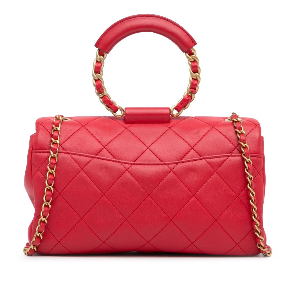 Chanel AB Chanel Red Lambskin Leather Leather Medium Lambskin In The Loop Flap Italy