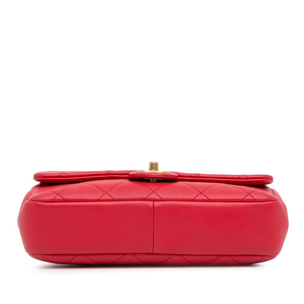 Chanel AB Chanel Red Lambskin Leather Leather Medium Lambskin In The Loop Flap Italy