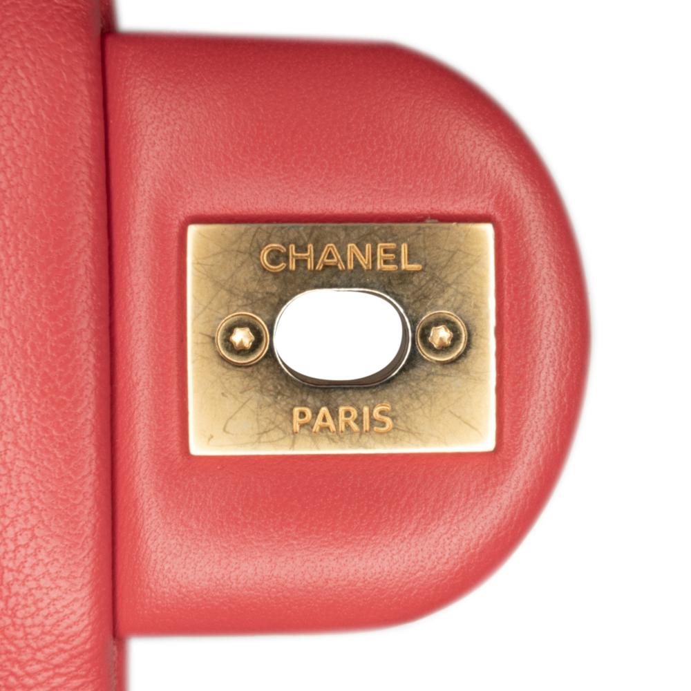 Chanel AB Chanel Red Lambskin Leather Leather Medium Lambskin In The Loop Flap Italy