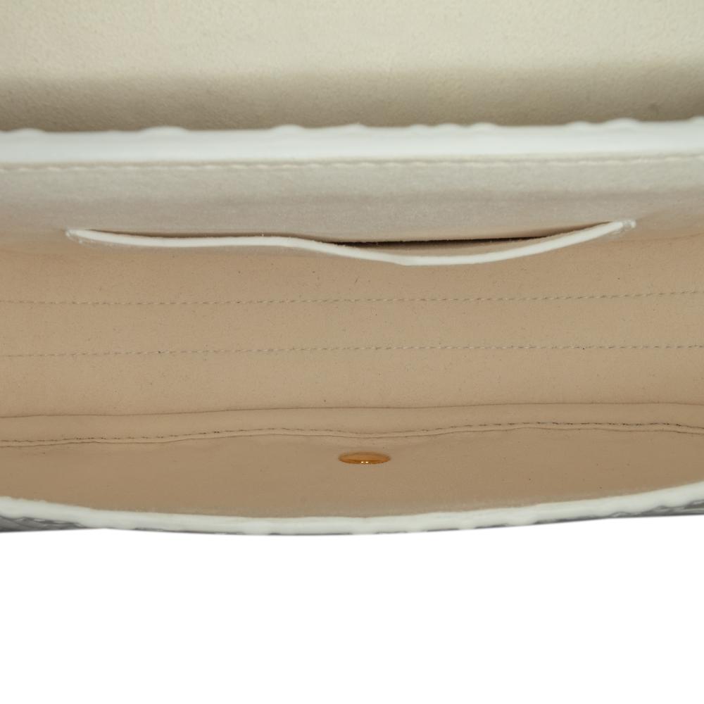 Christian Dior B Dior White Calf Leather Medium Perforated skin Oblique Bobby Flap Italy