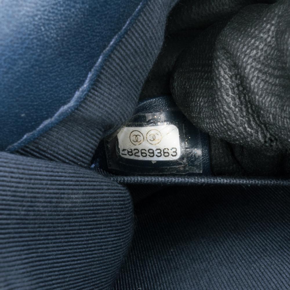 Chanel Gold Paris New York Metallic Lambskin Striped North South Boy Flap Italy