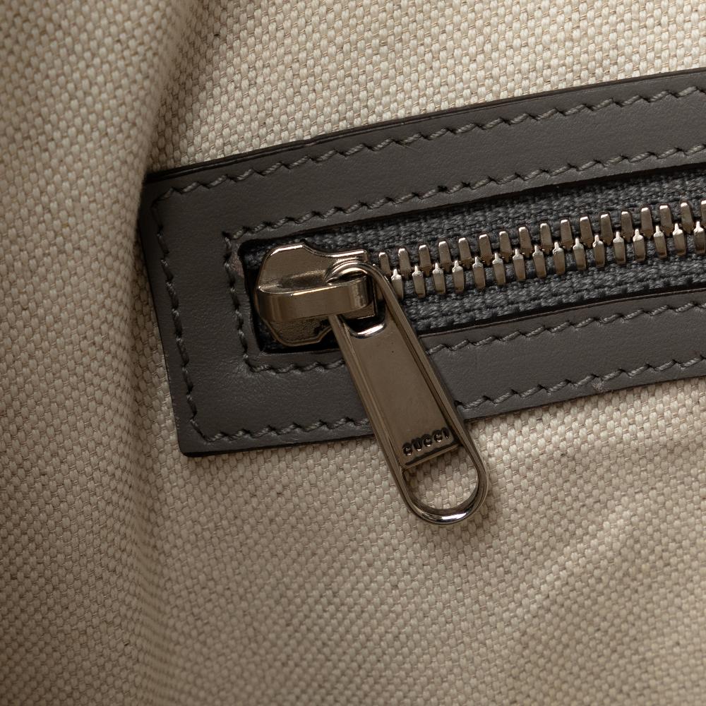 Gucci B Gucci Gray Calf Leather GG Embossed Vertical Tote Italy