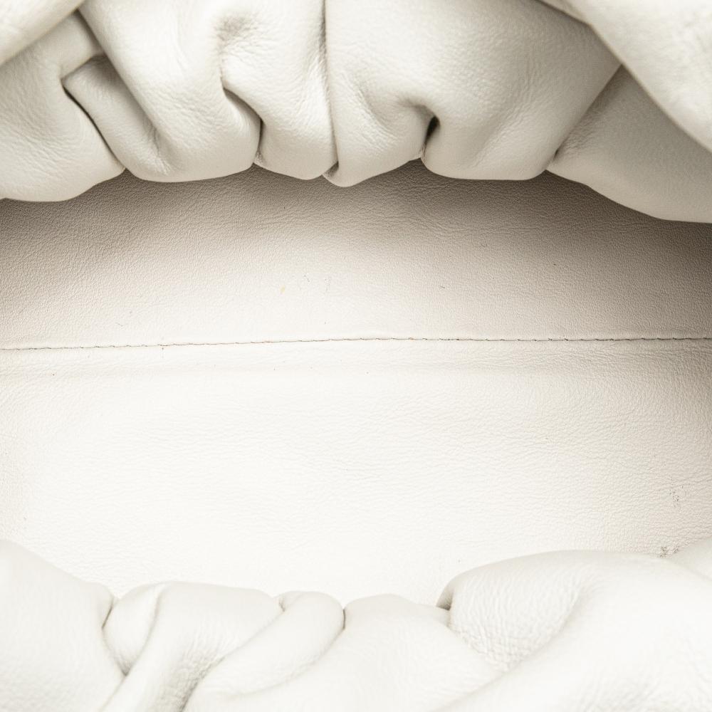 Bottega Veneta AB Bottega Veneta White Lambskin Leather Leather Lambskin The Shoulder Pouch Italy