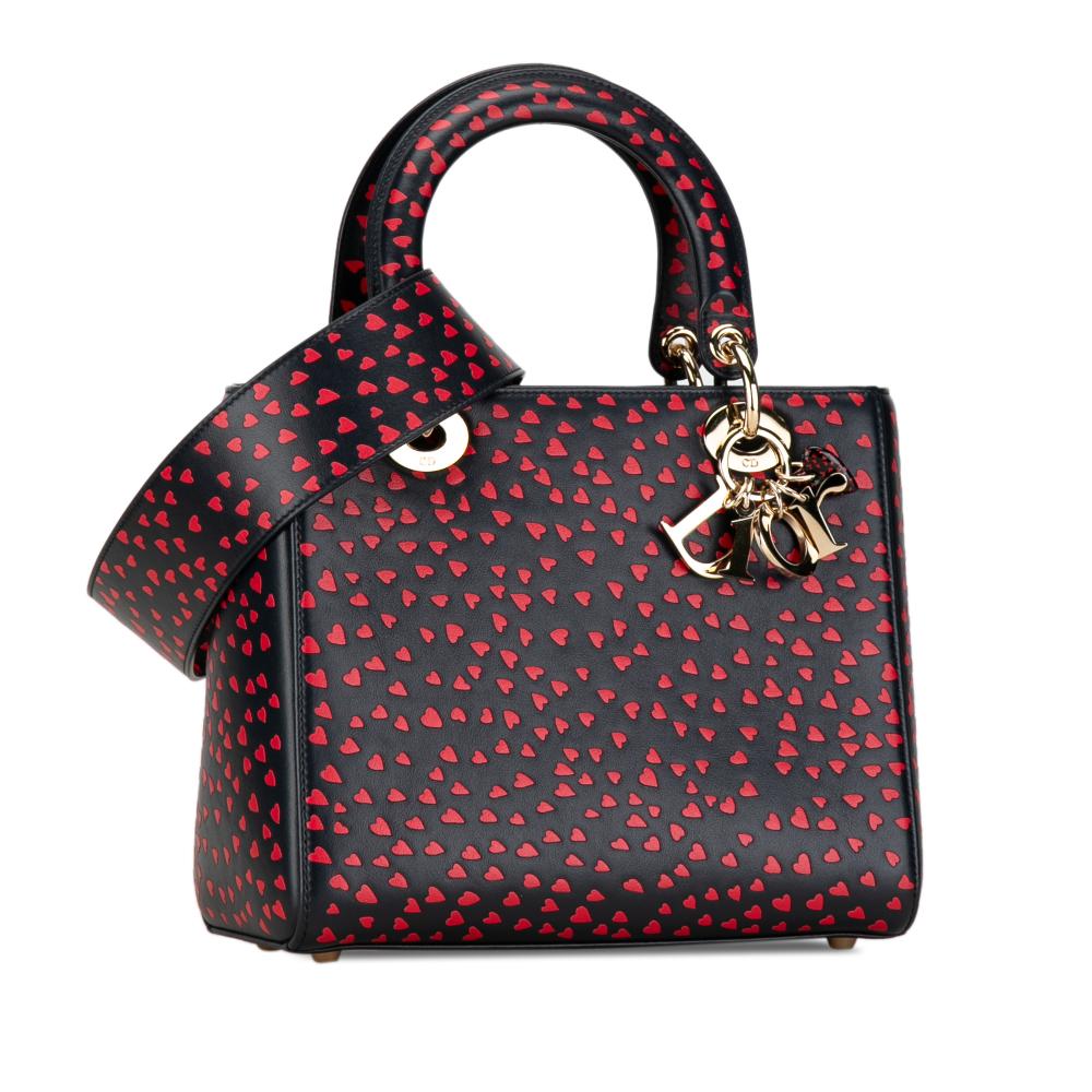 Christian Dior AB Dior Blue Navy Calf Leather Medium skin I Love Paris Lady Dior Italy