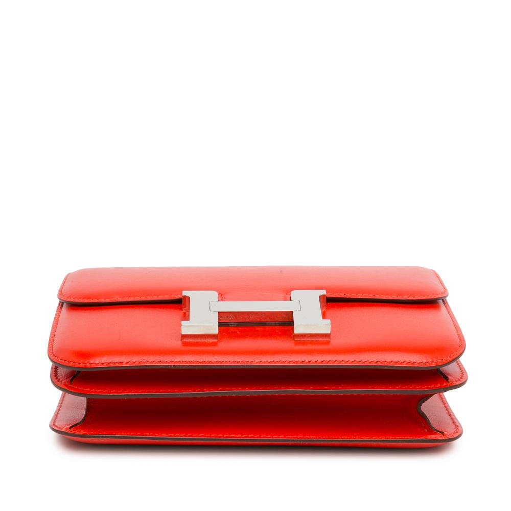 Hermès AB Hermès Red Calf Leather Mini Tadelakt Constance 18 France