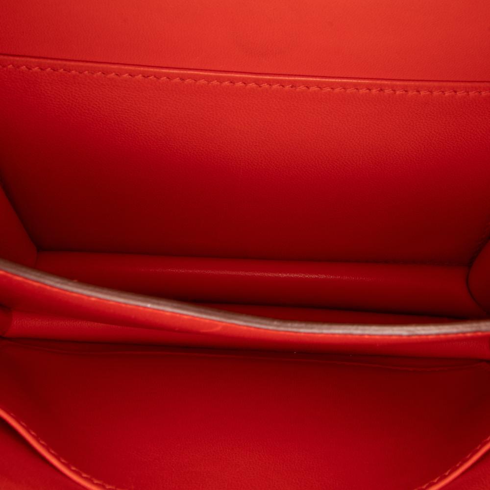 Hermès AB Hermès Red Calf Leather Mini Tadelakt Constance 18 France