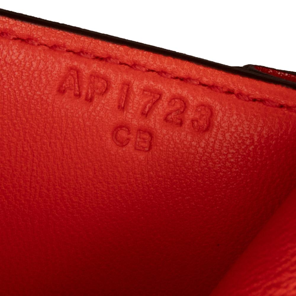 Hermès AB Hermès Red Calf Leather Mini Tadelakt Constance 18 France