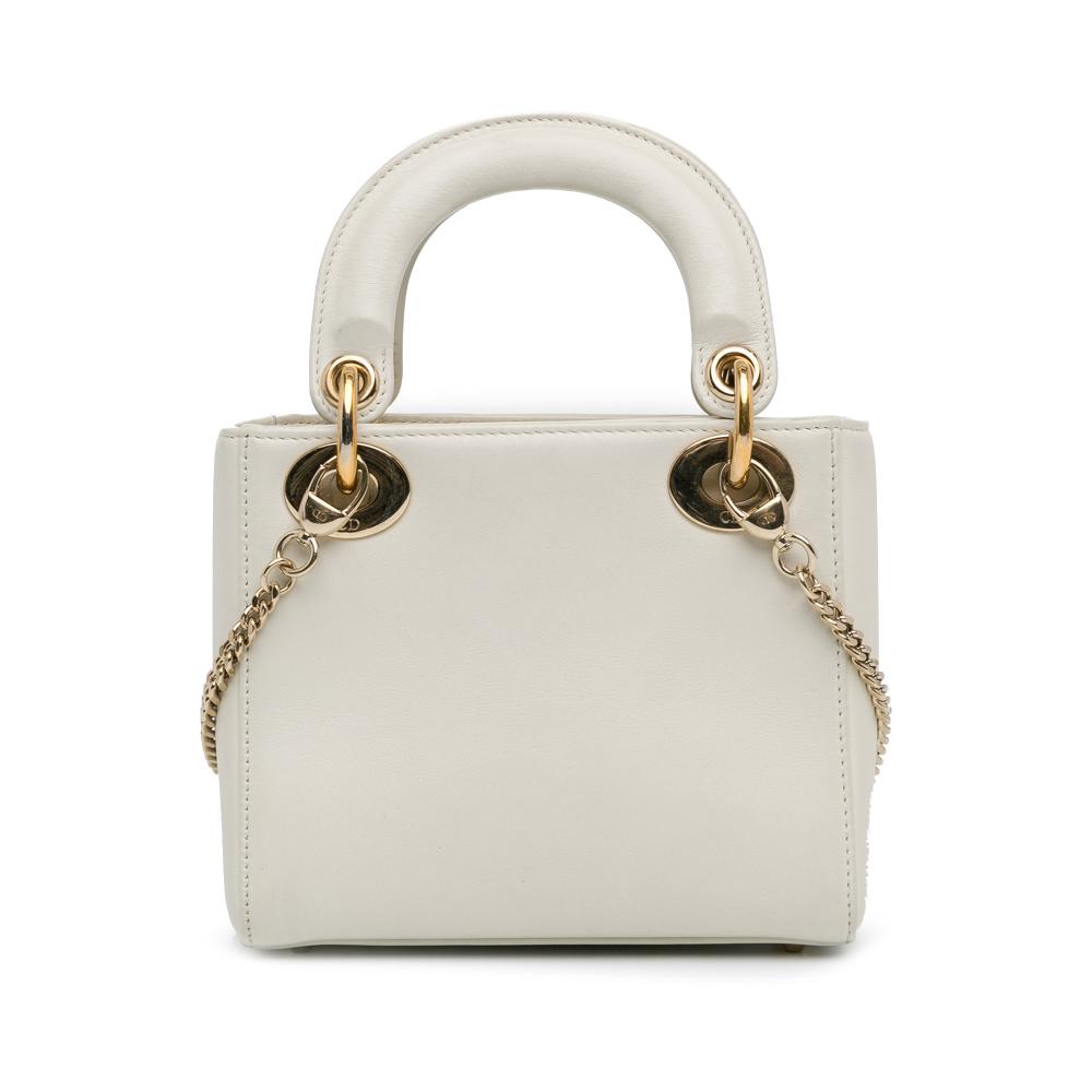 Christian Dior B Dior White Calf Leather DiorAmour Niki De Saint Phalle Mini skin Lady Dior Italy