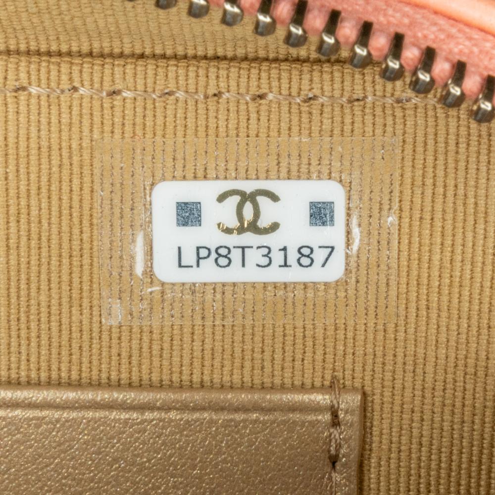 Chanel B Chanel Orange Peach Lambskin Leather Leather CC Quilted Lambskin Pearl Crush Camera Bag Italy