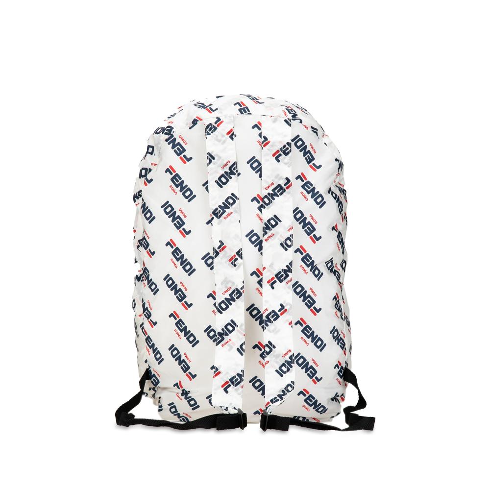 Fendi AB Fendi White Nylon Fabric x Fila Mania Packable Backpack Italy