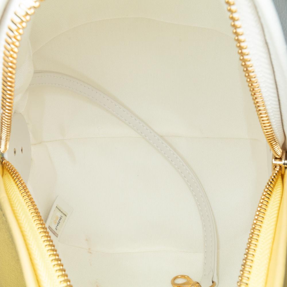 Chanel AB Chanel Yellow with White Calf Leather skin Coco Beach Ball Bag France