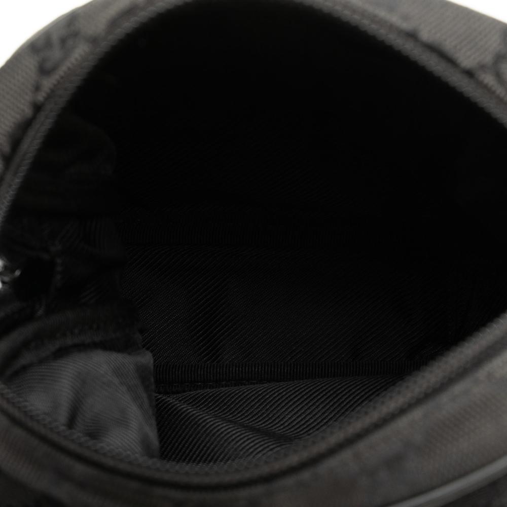 Gucci B Gucci Black Canvas Fabric GG Jackie Crossbody Italy