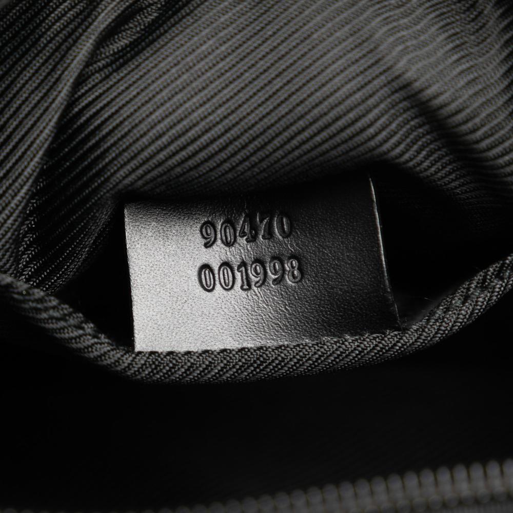 Gucci B Gucci Black Canvas Fabric GG Jackie Crossbody Italy