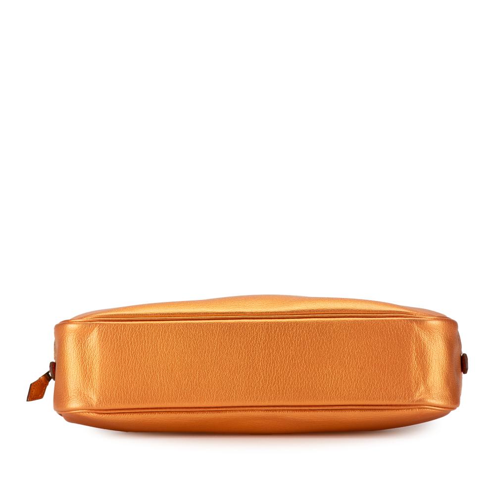 Hermès AB Hermès Orange Goatskin Leather Metallic Chevre Coromandel Plume Elan 28 France