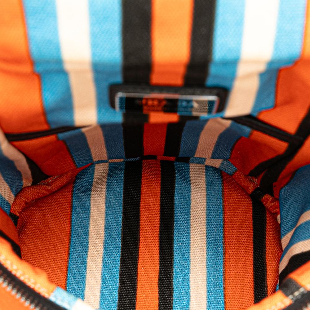 Prada B Prada Orange Canvas Fabric Canapa Baiadera Crossbody Italy