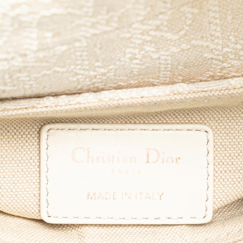Christian Dior B Dior White Canvas Fabric Mini Oblique Saddle Bag Italy