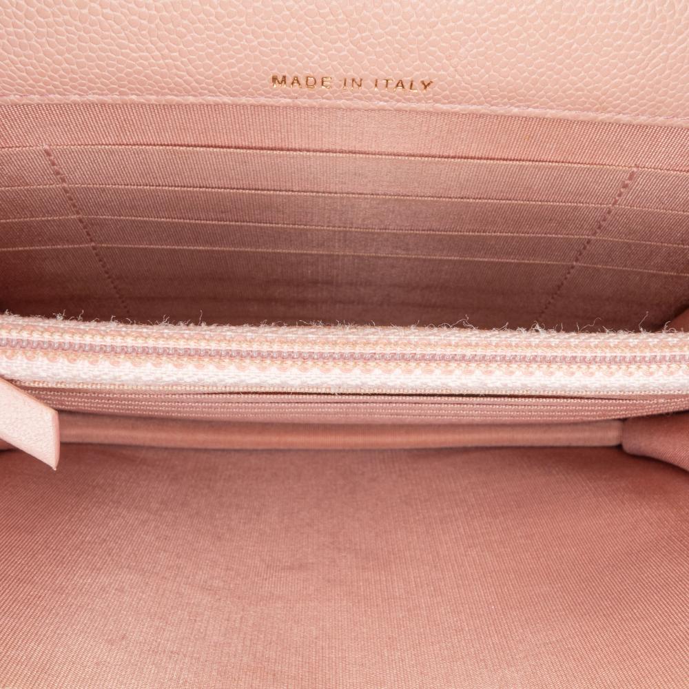 Chanel B Chanel Pink Caviar Leather Leather Quilted Caviar Square Boy Wallet On Chain Italy