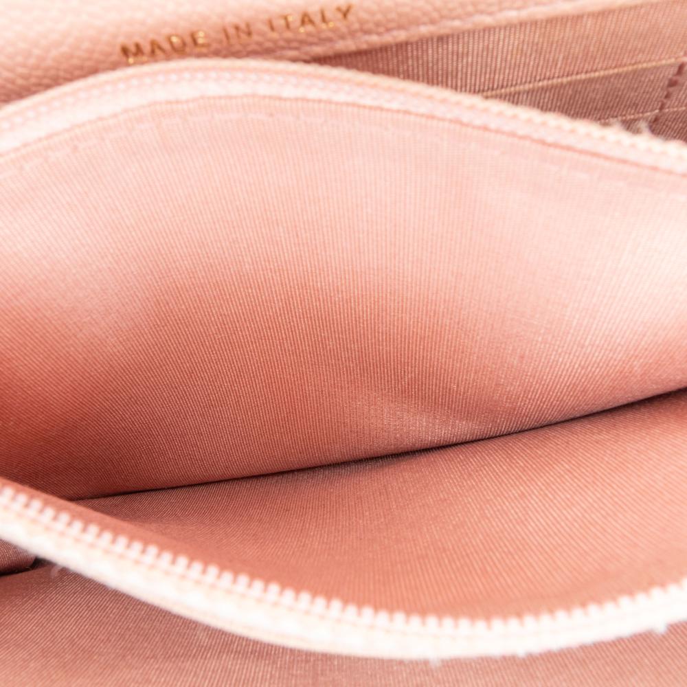 Chanel B Chanel Pink Caviar Leather Leather Quilted Caviar Square Boy Wallet On Chain Italy