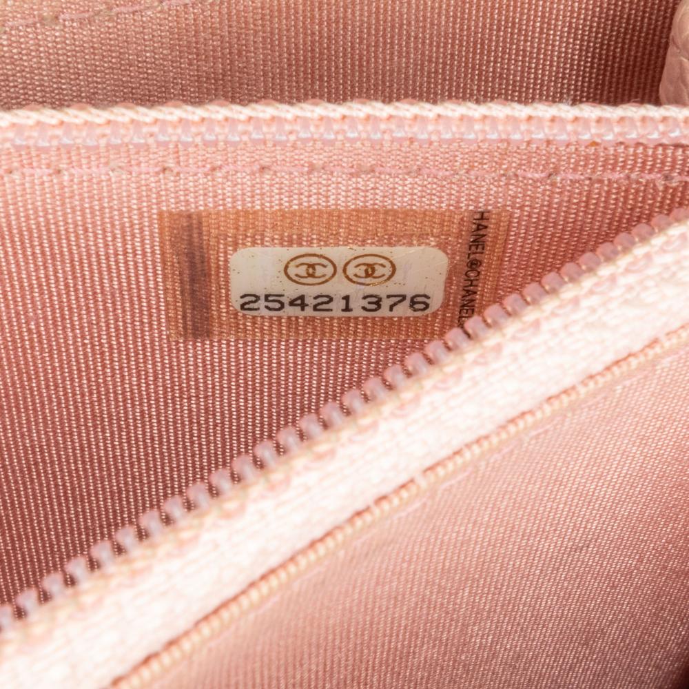 Chanel B Chanel Pink Caviar Leather Leather Quilted Caviar Square Boy Wallet On Chain Italy