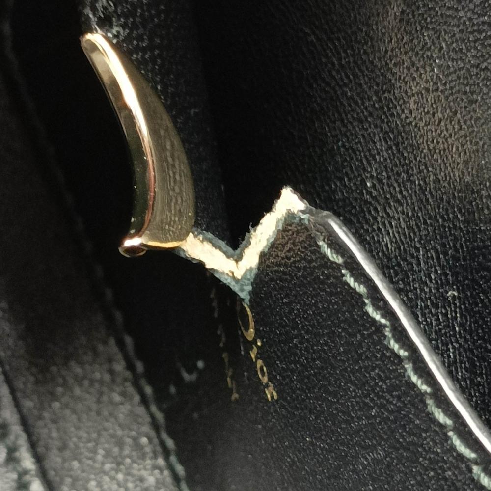 Christian Dior B Dior Blue Calf Leather Medium Beaded Ribbon Embroidered Floral Lady D Joy Italy