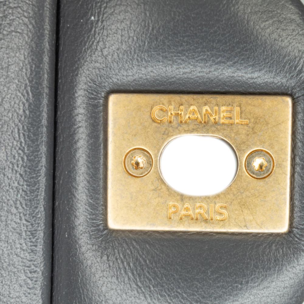 Chanel B Chanel Blue Navy Lambskin Leather Leather Mini Quilted Lambskin Crush on Chains Flap France