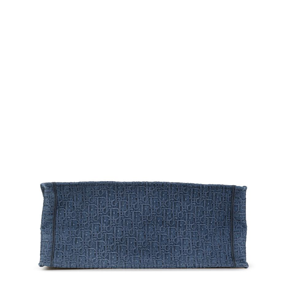 Christian Dior AB Dior Blue Denim Fabric Large Oblique Book Tote Italy