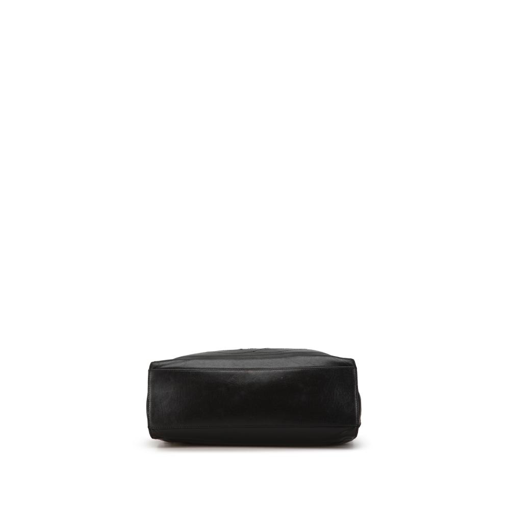 Chanel B Chanel Black Lambskin Leather Leather CC Lambskin Chain Tote Italy