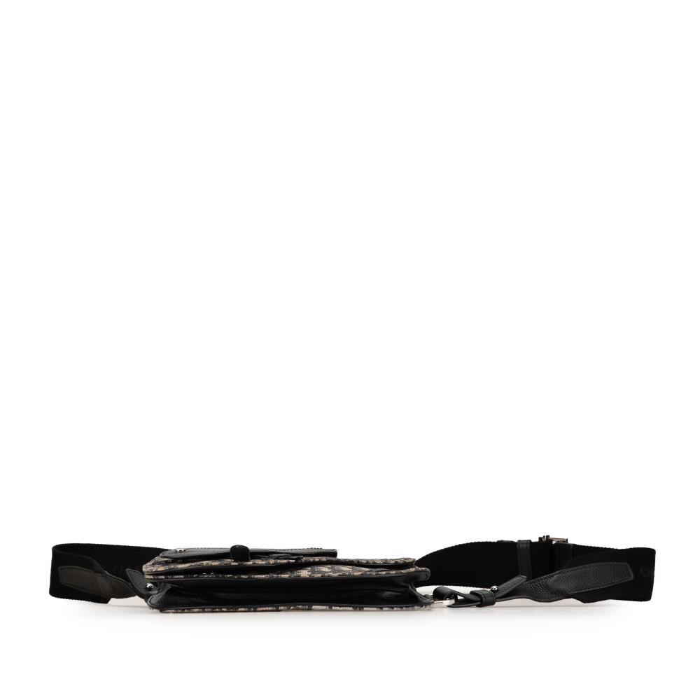 Christian Dior B Dior Blue Navy Canvas Fabric Oblique Saddle Messenger Bag Italy