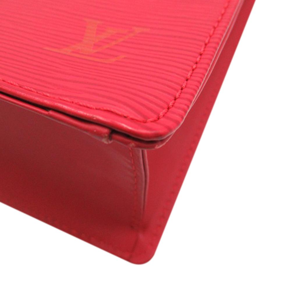 Louis Vuitton AB Louis Vuitton Red Epi Leather Leather Epi Sac Plat PM France