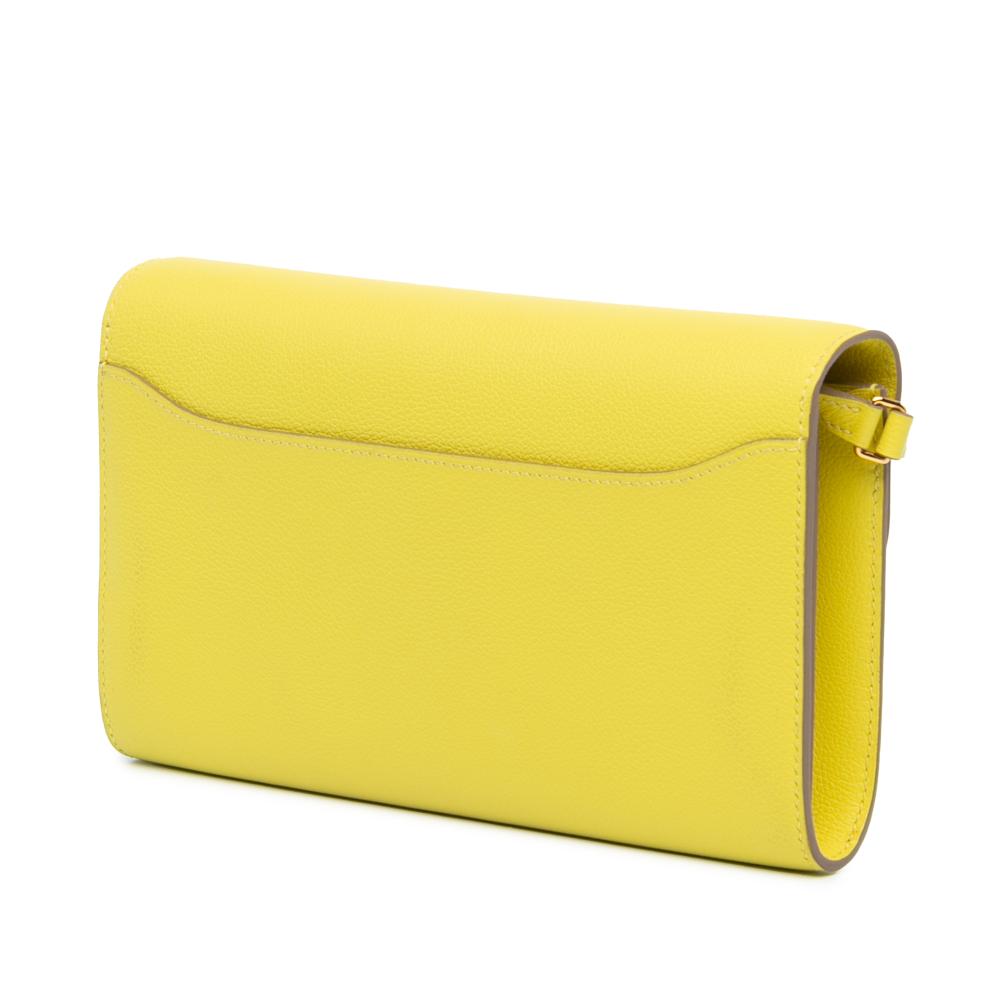 Hermès AB Hermès Yellow Calf Leather Evercolor Constance Wallet To Go France