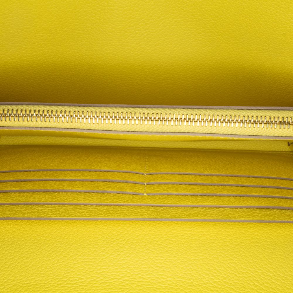 Hermès AB Hermès Yellow Calf Leather Evercolor Constance Wallet To Go France